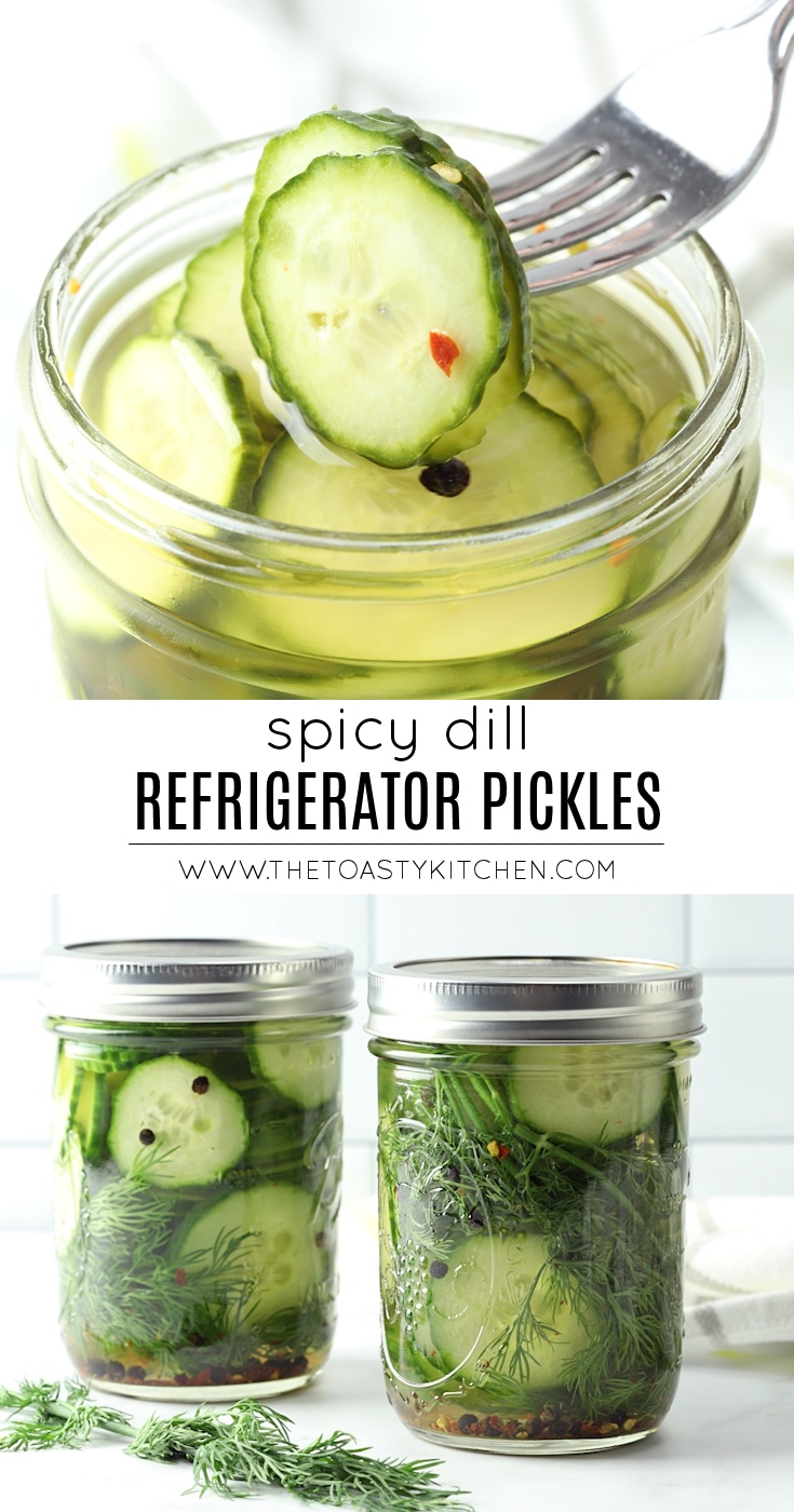 Spicy Dill Refrigerator Pickles by The Toasty Kitchen