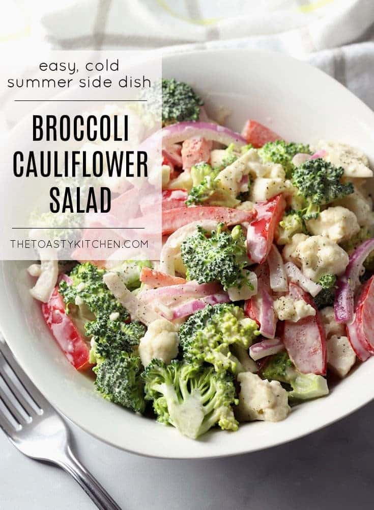 Broccoli cauliflower salad recipe.
