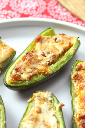 Jalapeno filled with cheese and bacon.
