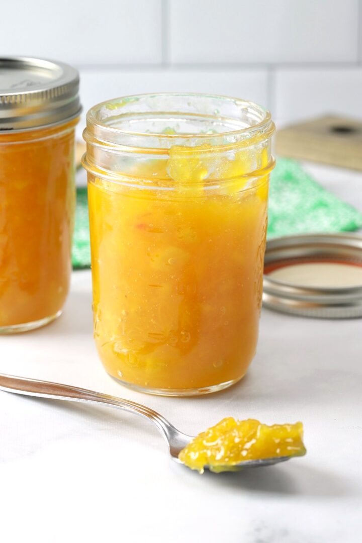 Peach Freezer Jam - The Toasty Kitchen