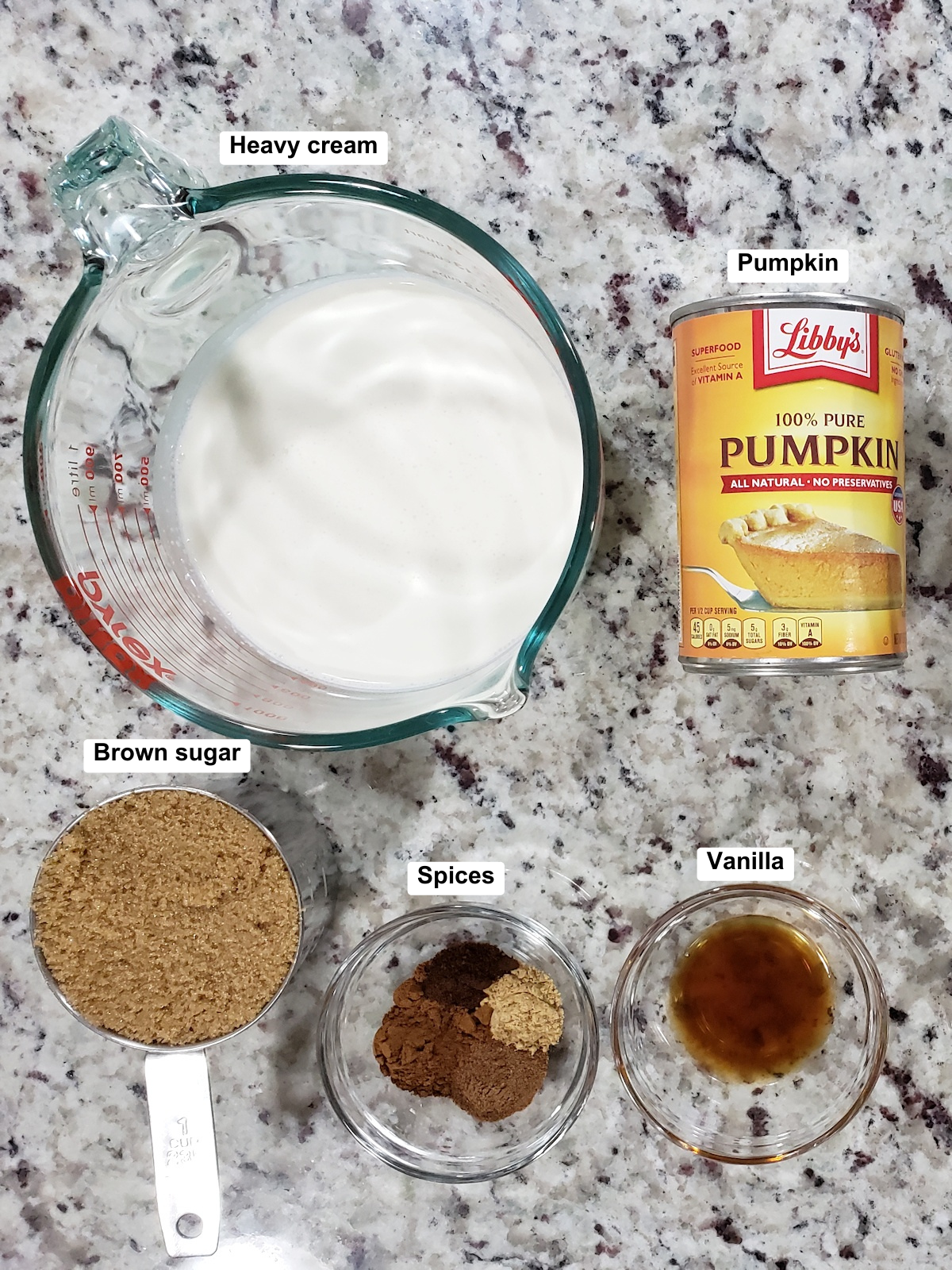 Ingredients on a counter top.