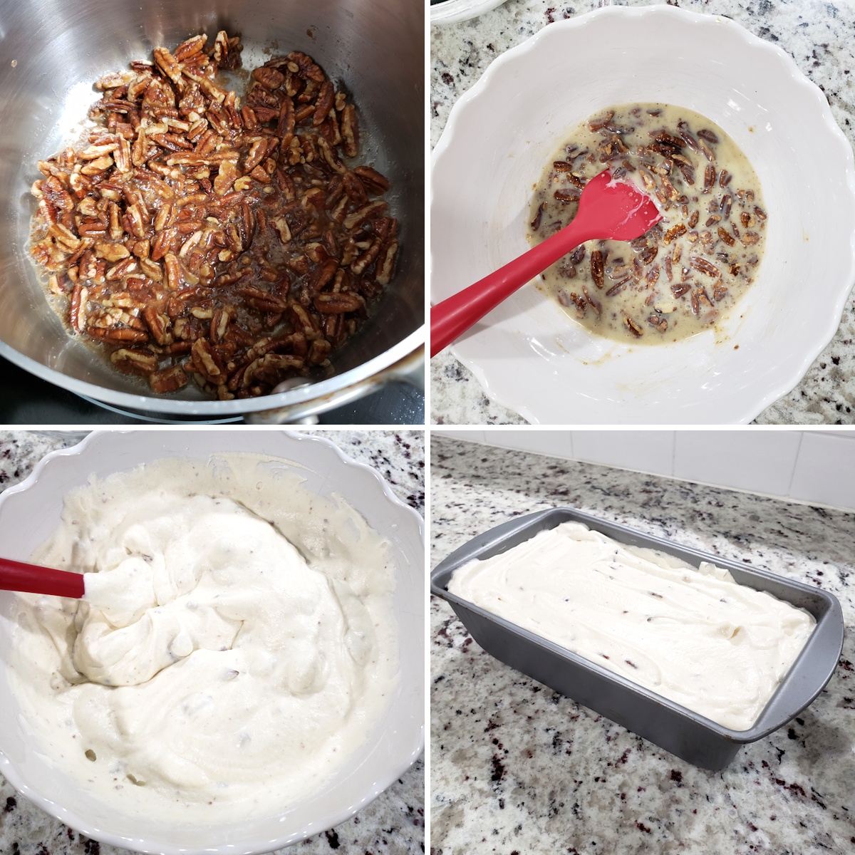 Mixing the ingredients to make homemade ice cream.