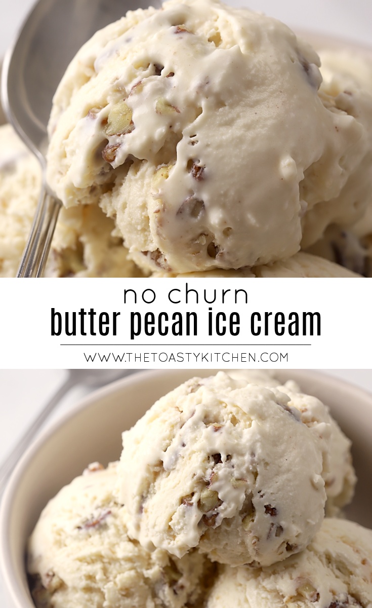 No Churn Butter Pecan Ice Cream by The Toasty Kitchen