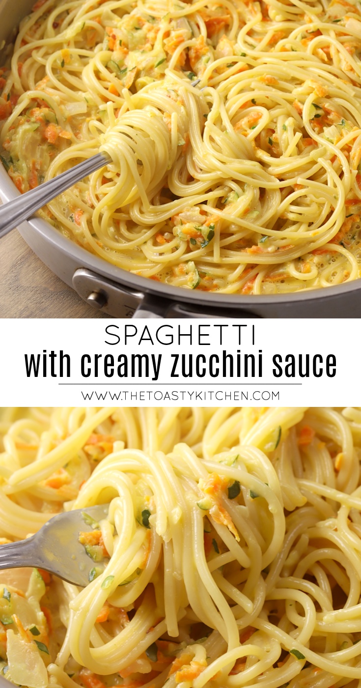 Spaghetti with Creamy Zucchini Sauce by The Toasty Kitchen