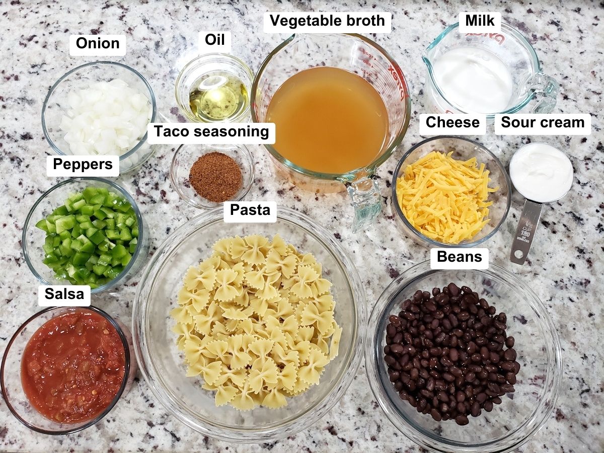 Ingredients on a counter top.