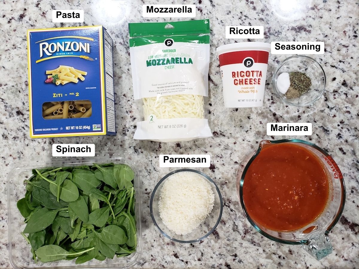 Ingredients on a counter top.