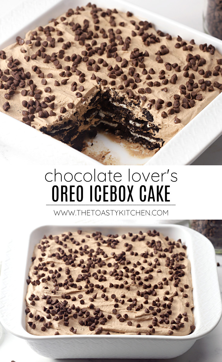Chocolate lover's oreo icebox cake recipe.