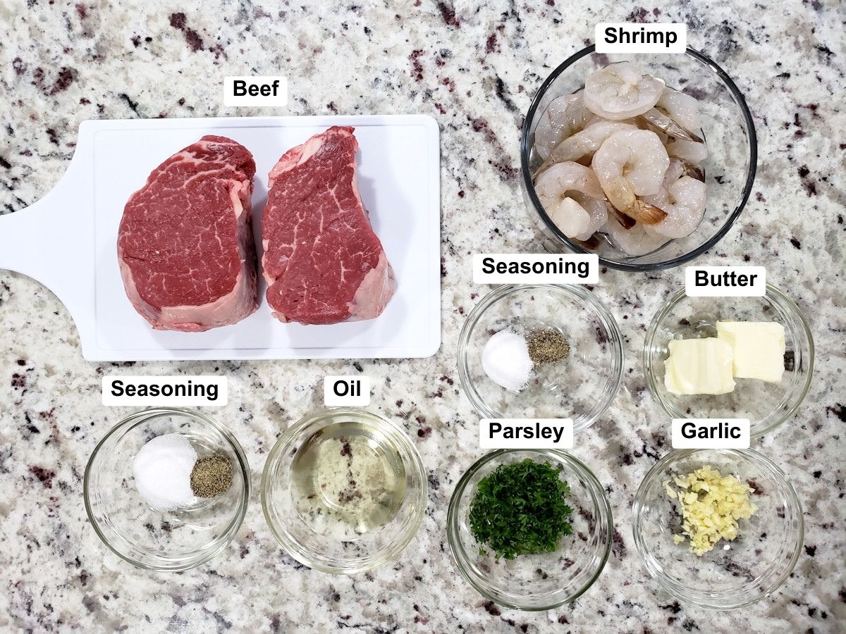 Ingredients on a counter top.