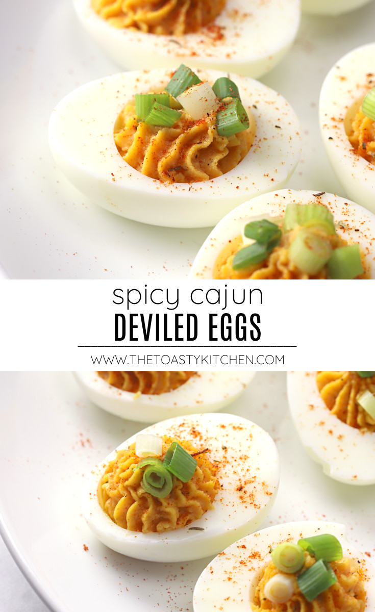 Spicy cajun deviled eggs recipe.