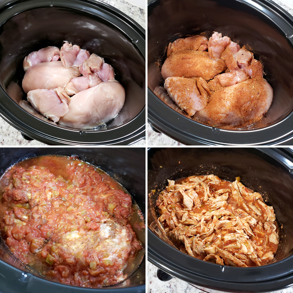 Cooking chicken in a slow cooker.