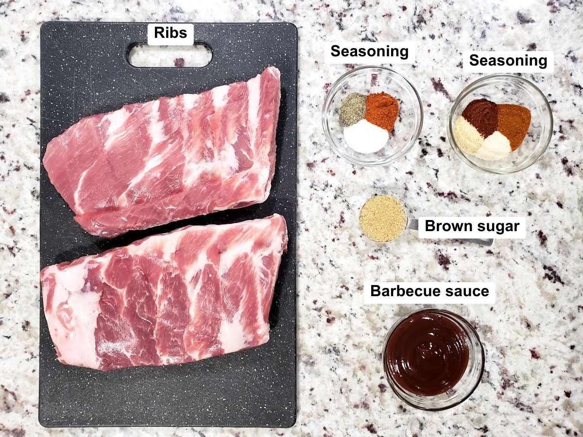 Ingredients on a counter top.