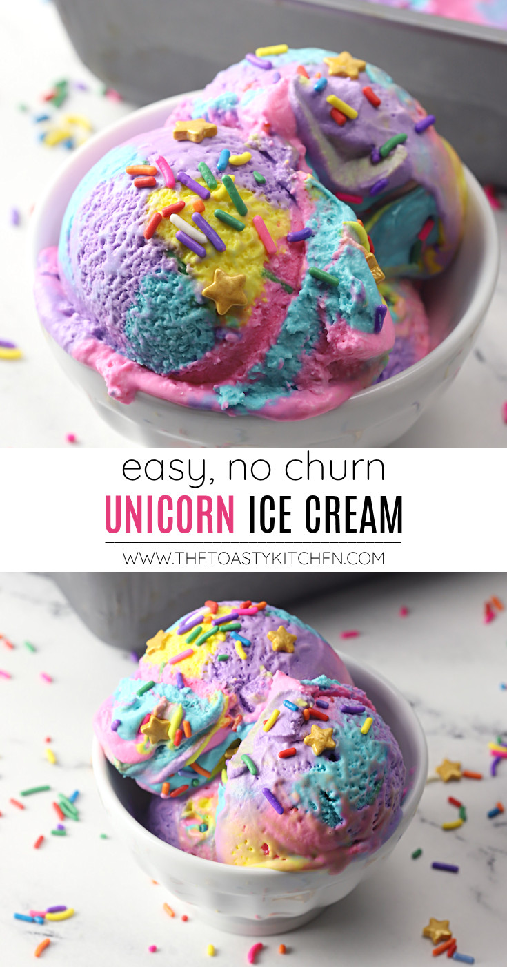 No churn unicorn ice cream recipe.