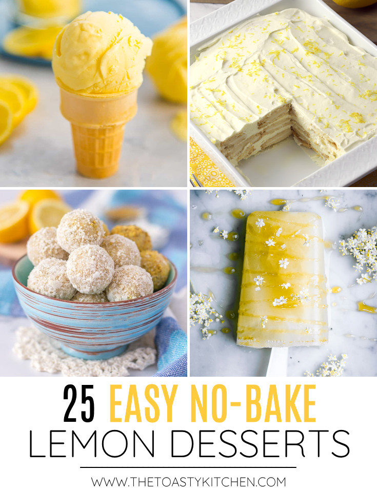 25 Easy No-Bake Lemon Desserts collage.