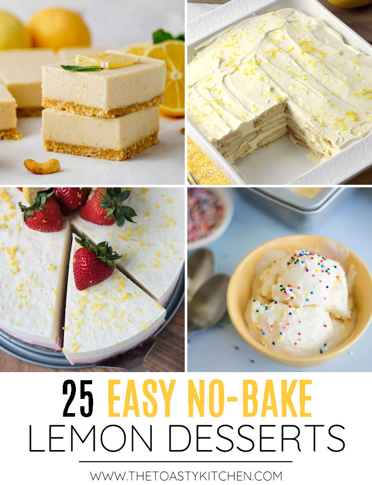 25 Easy No-Bake Lemon Desserts collage.