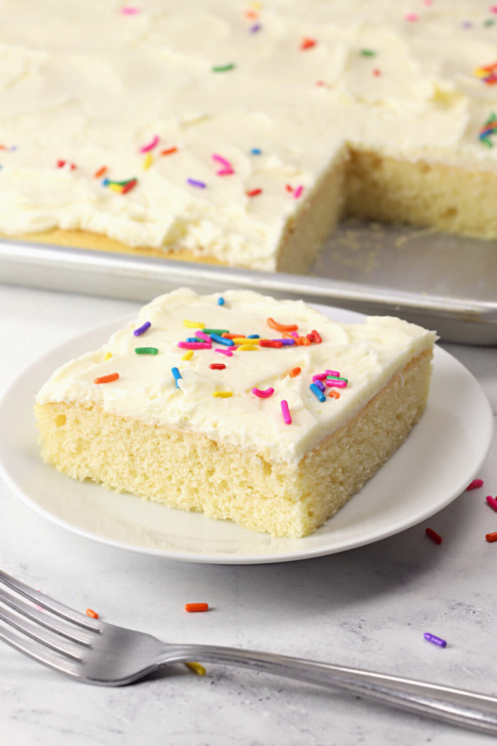 Vanilla Sheet Cake - The Toasty Kitchen