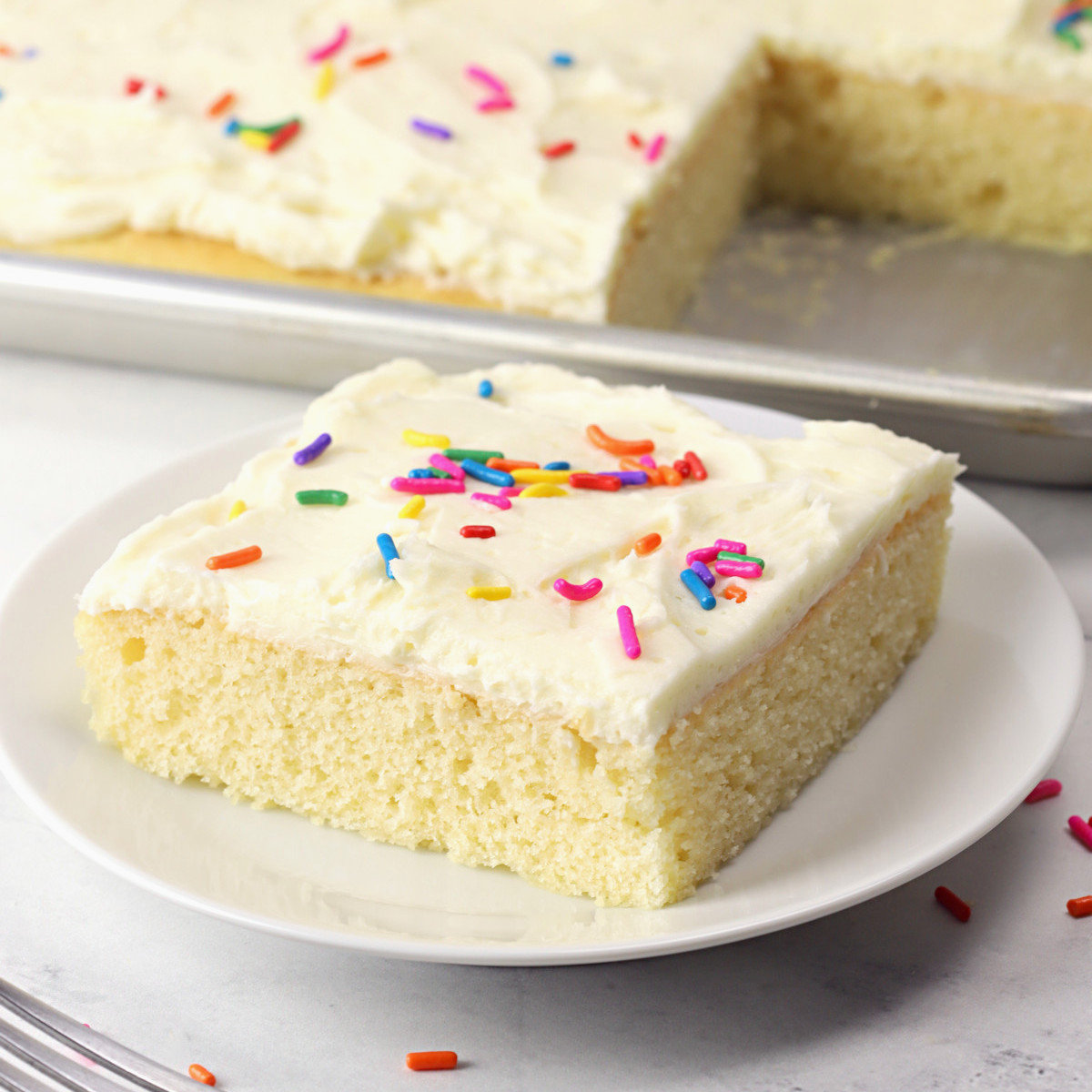 Vanilla Sheet Cake - The Toasty Kitchen