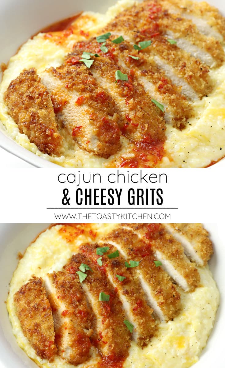 Cajun chicken and cheesy grits recipe.