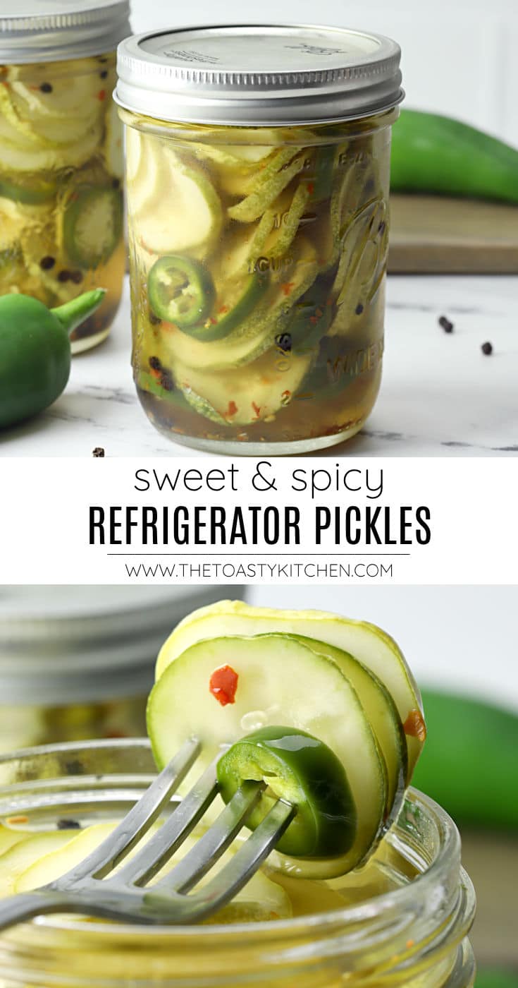 Sweet and spicy pickles recipe.