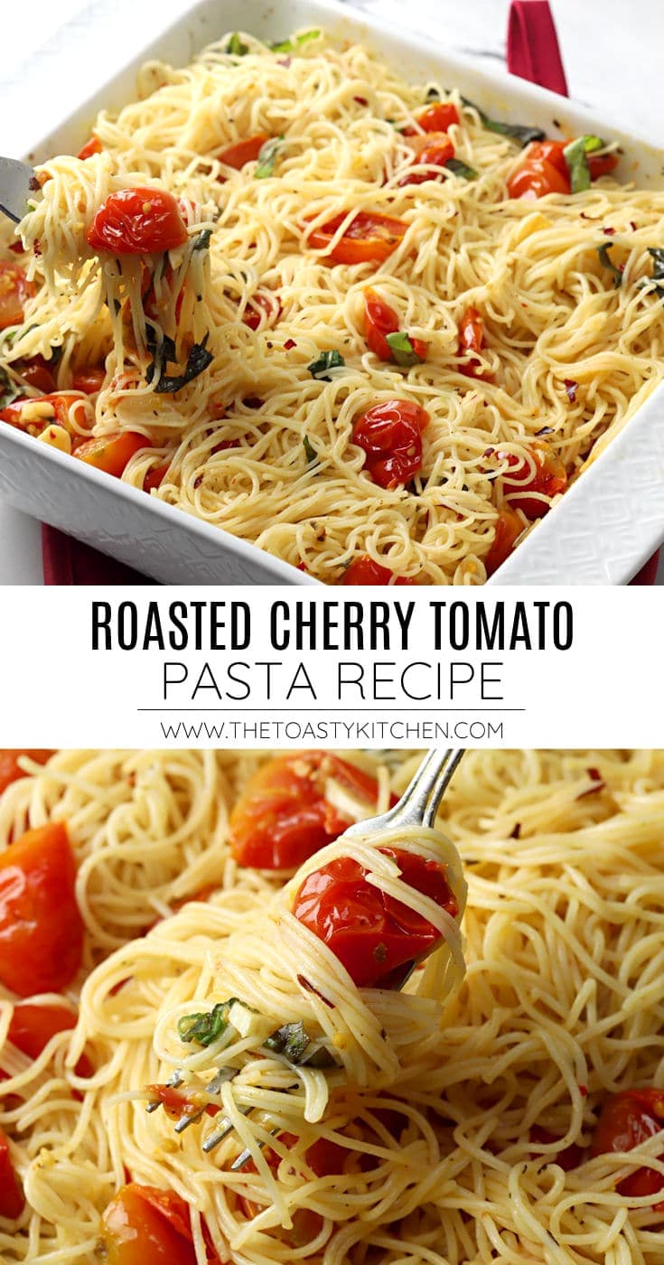 Roasted cherry tomato pasta recipe.