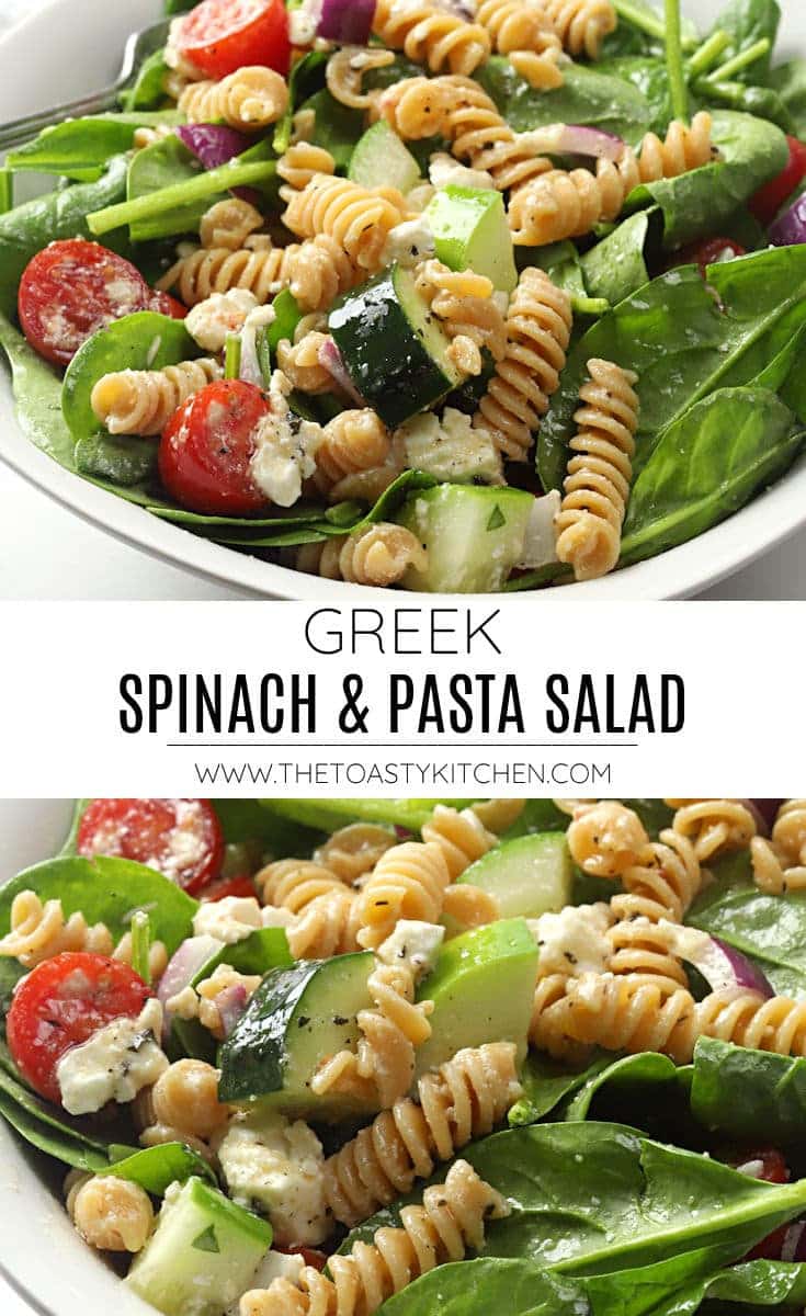 Greek spinach pasta salad recipe.