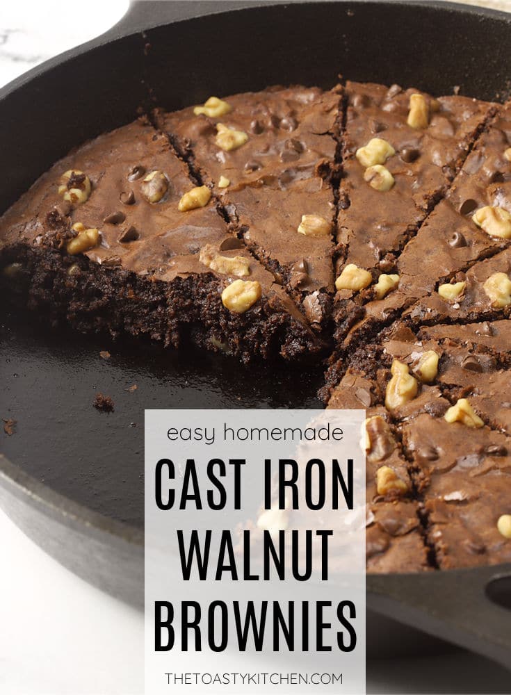 Cast iron walnut brownies recipe.