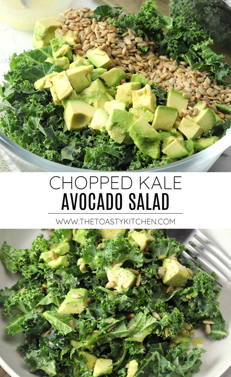 Chopped kale avocado salad recipe.