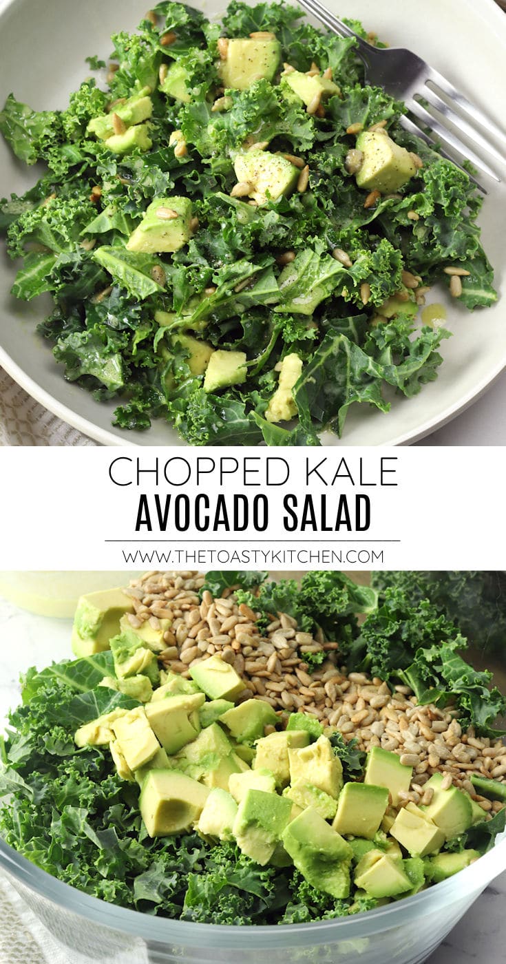 Chopped kale avocado salad recipe.