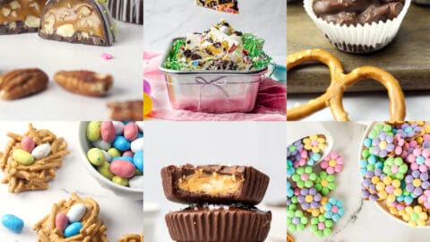 Collage of Easter candy recipes.