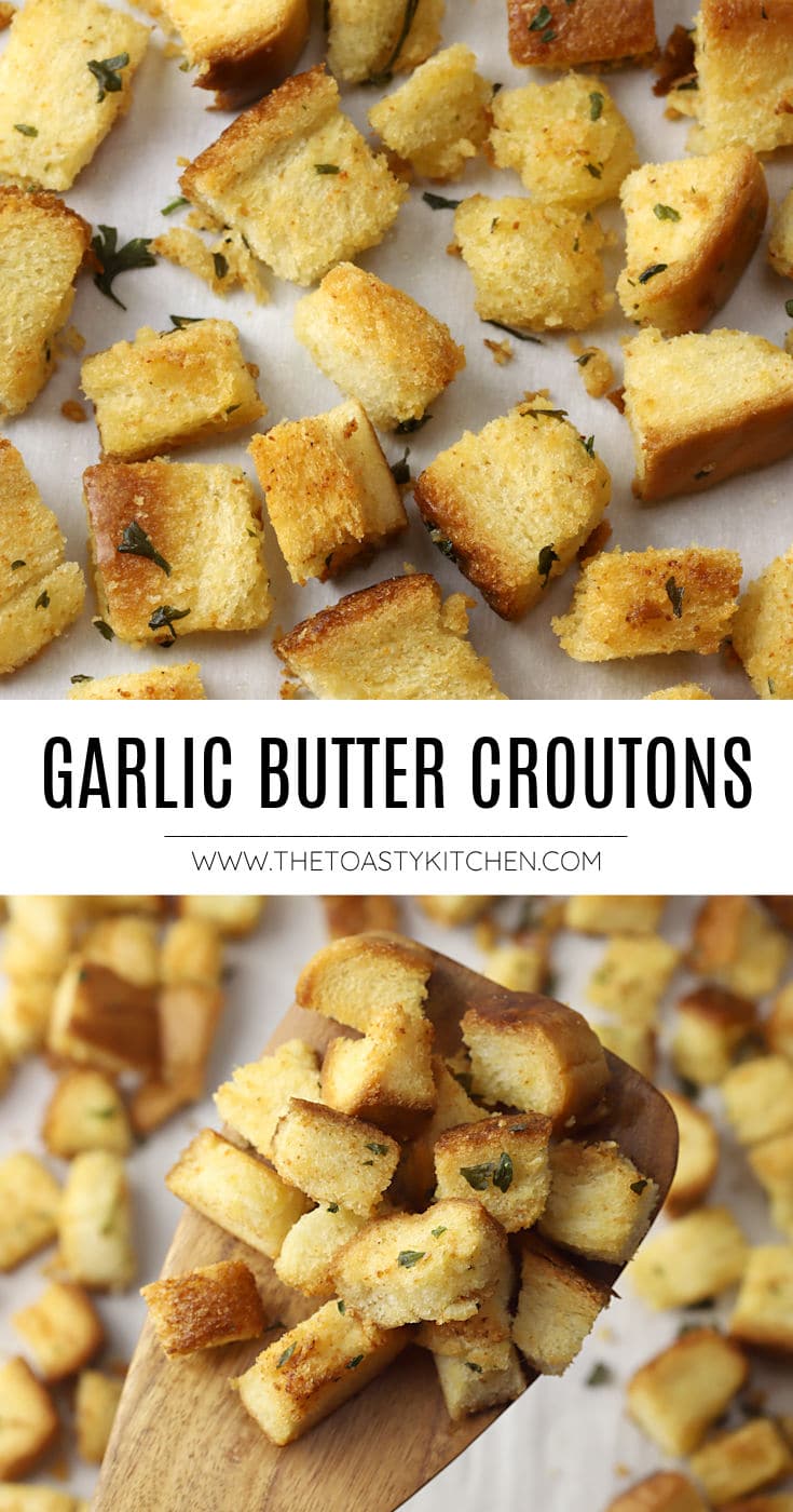 Garlic butter croutons recipe.