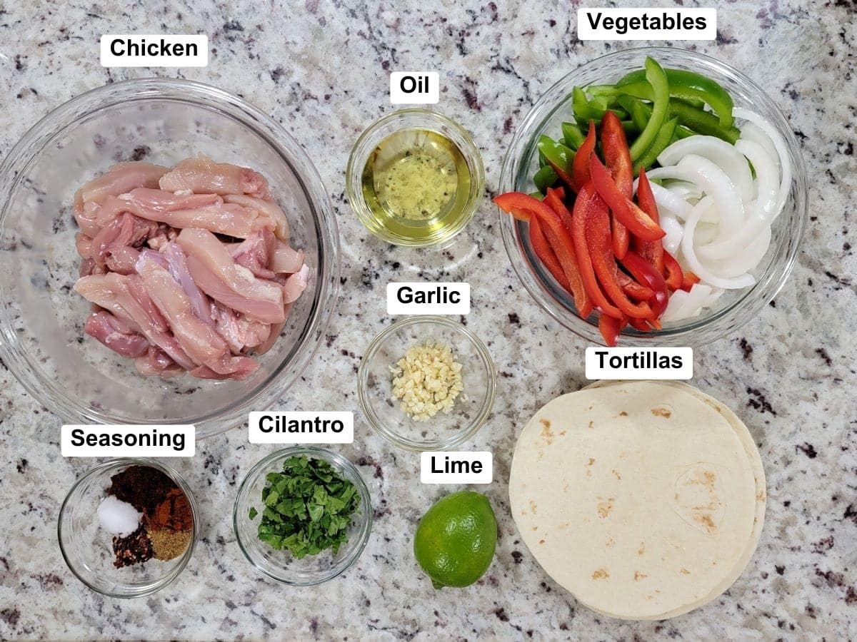 Ingredients on a counter top.