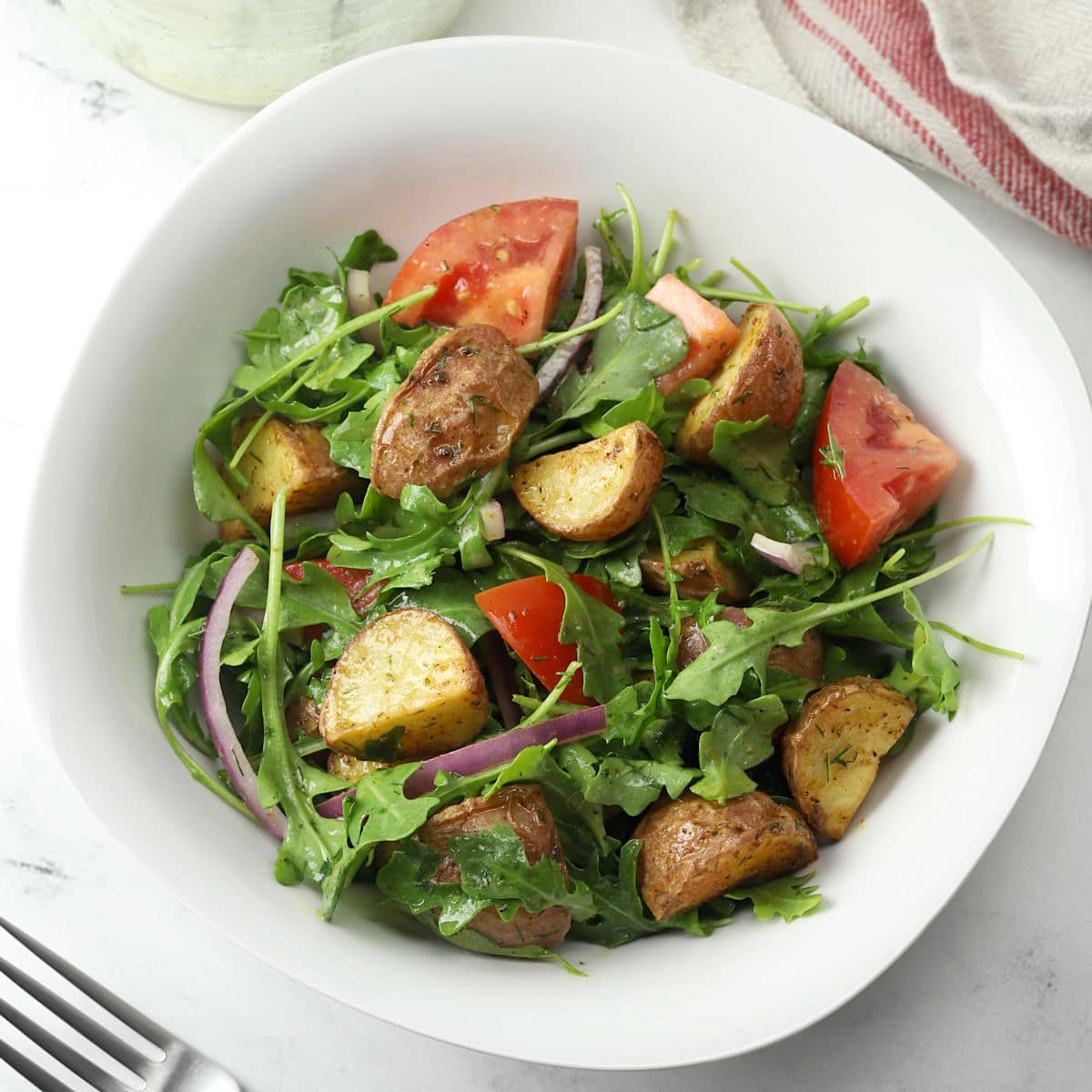 Roasted Potato Arugula Salad