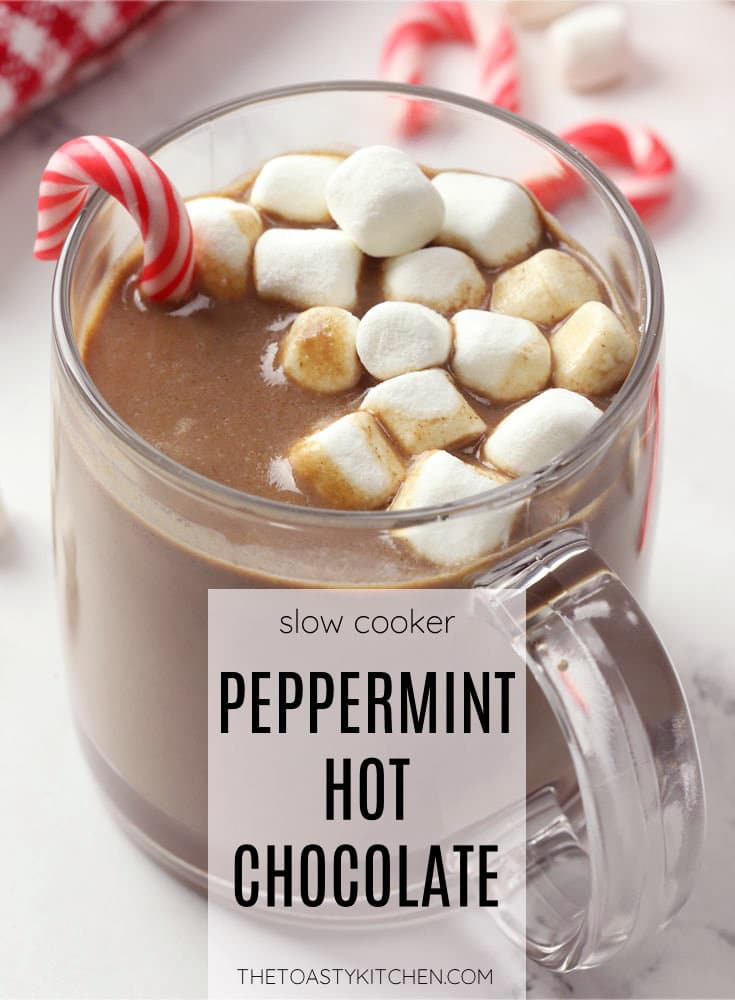 Slow cooker peppermint hot chocolate recipe.