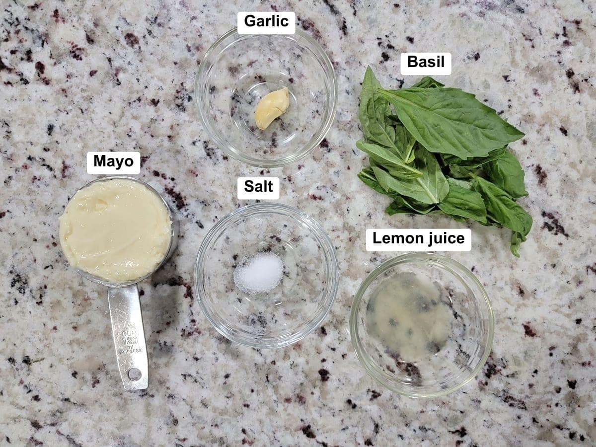 Ingredients on a counter top.
