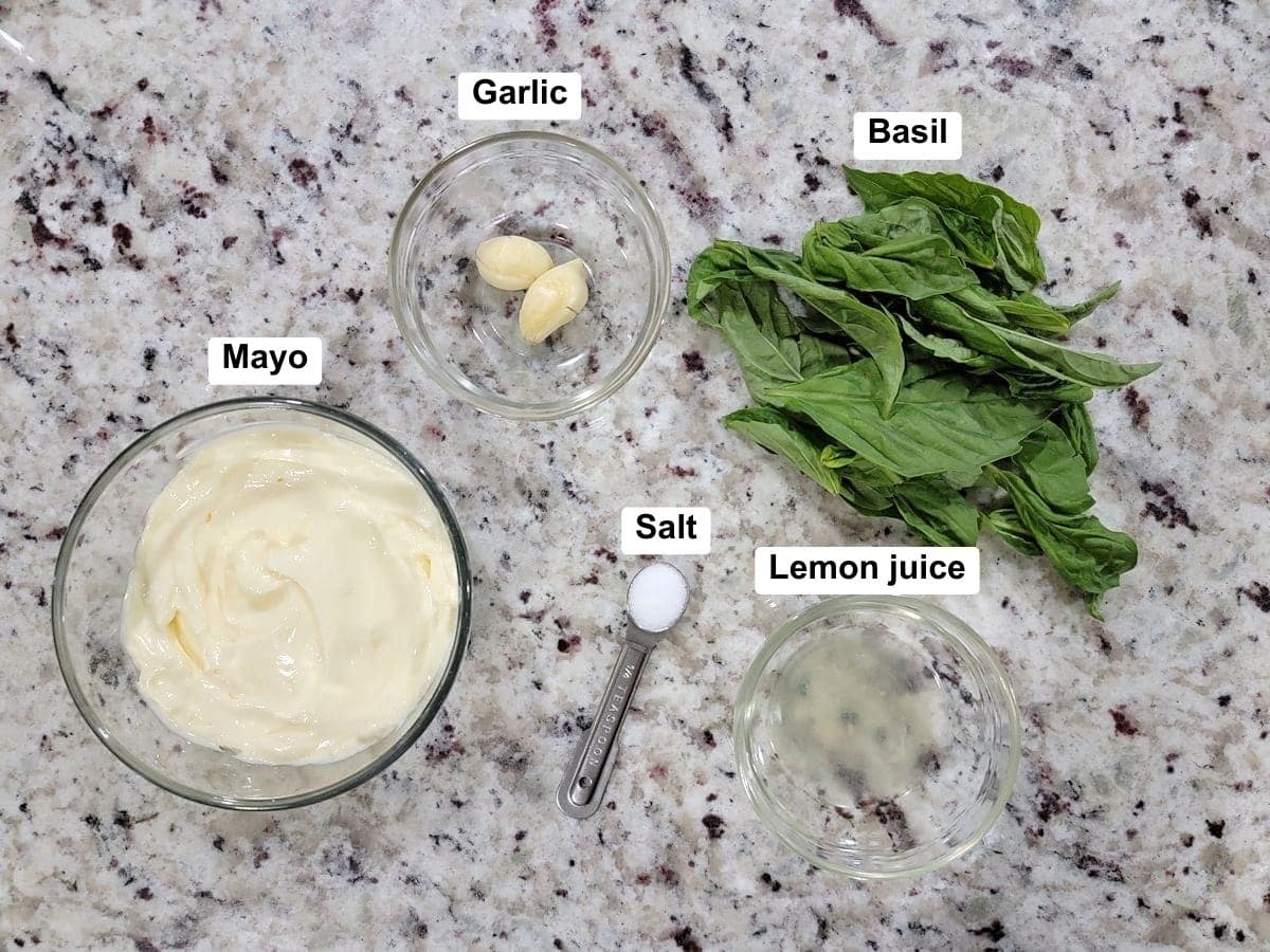 Ingredients on a counter top.