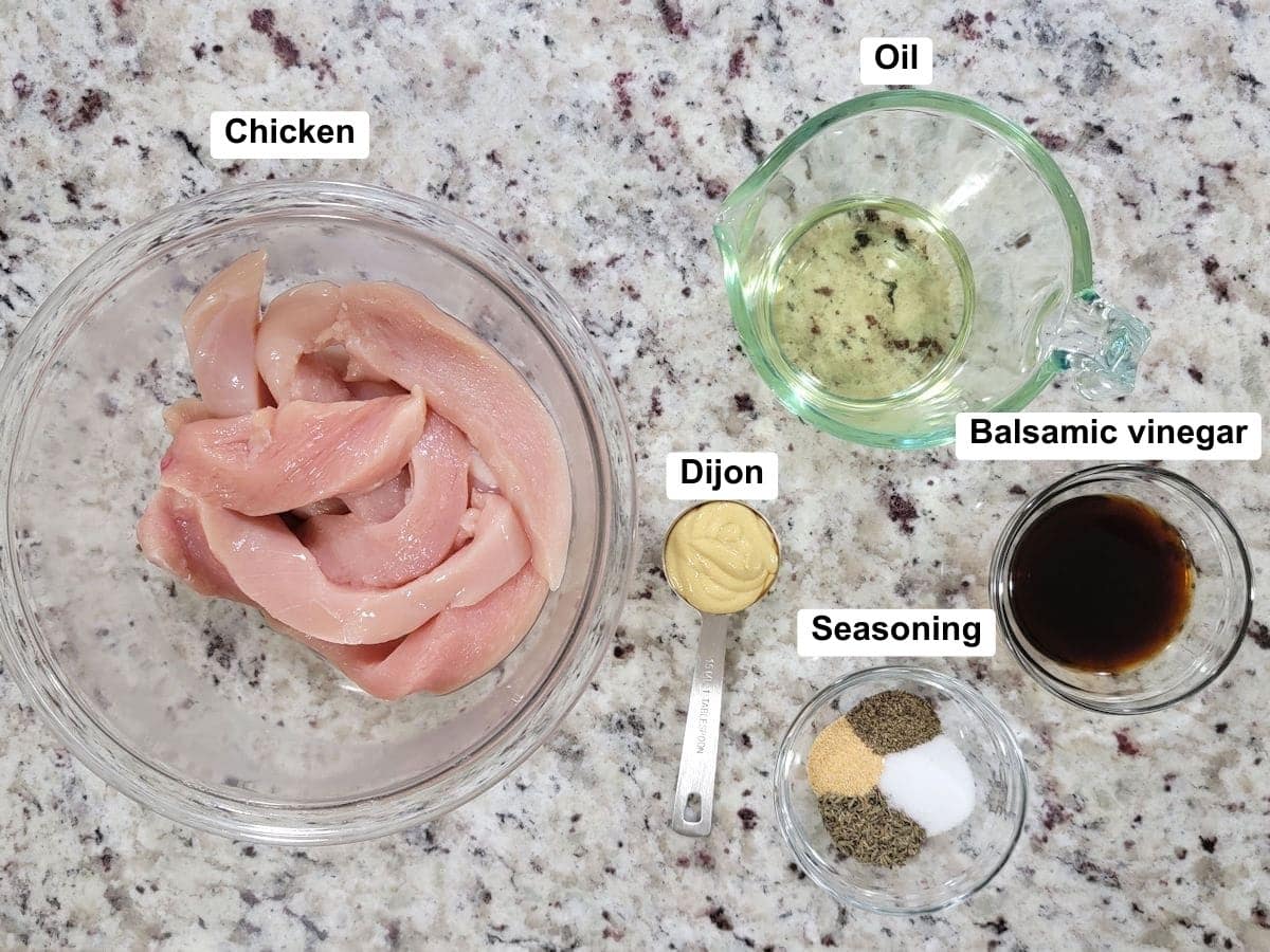 Ingredients on a counter top.