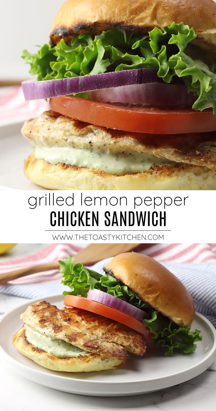 Grilled lemon pepper chicken sandwich recipe.