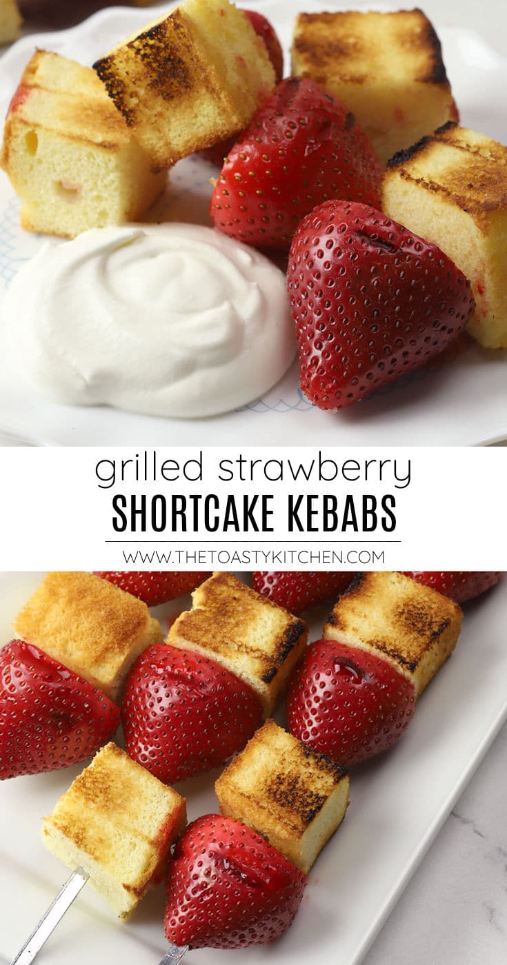 Grilled strawberry shortcake kebabs recipe.