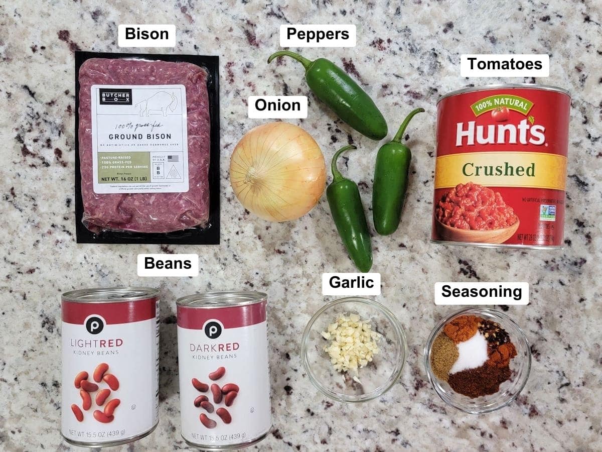 Ingredients on a counter top.