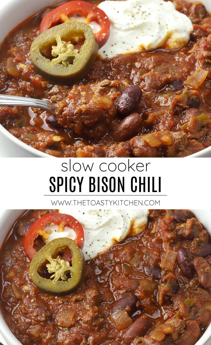Slow cooker spicy bison chili recipe.