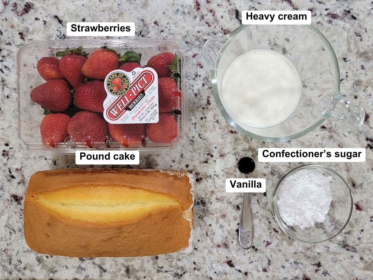 Ingredients on a counter top.