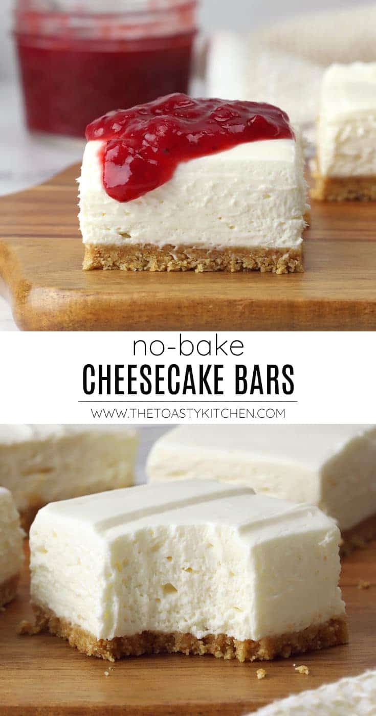 No-bake cheesecake bars recipe.