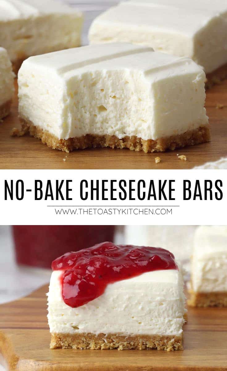 No-bake cheesecake bars recipe.