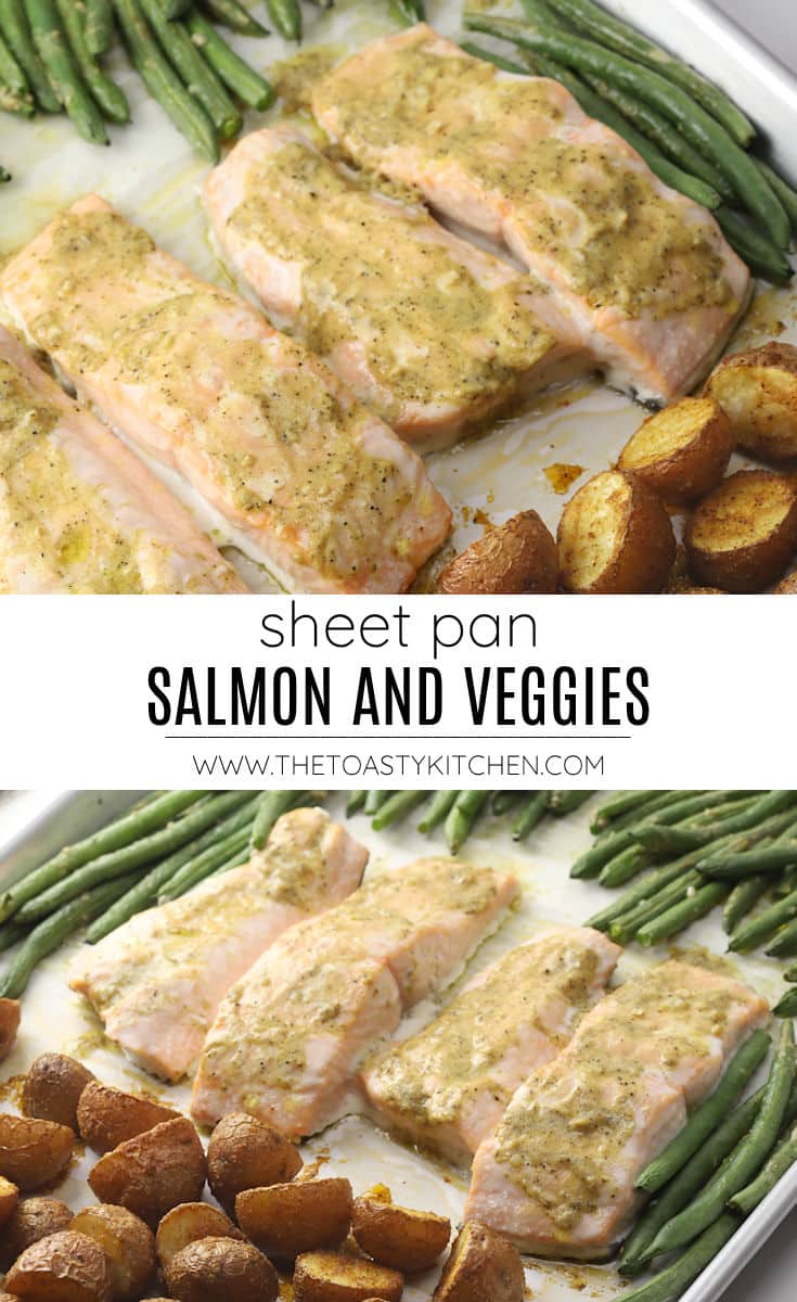 Sheet pan salmon and veggies recipe.