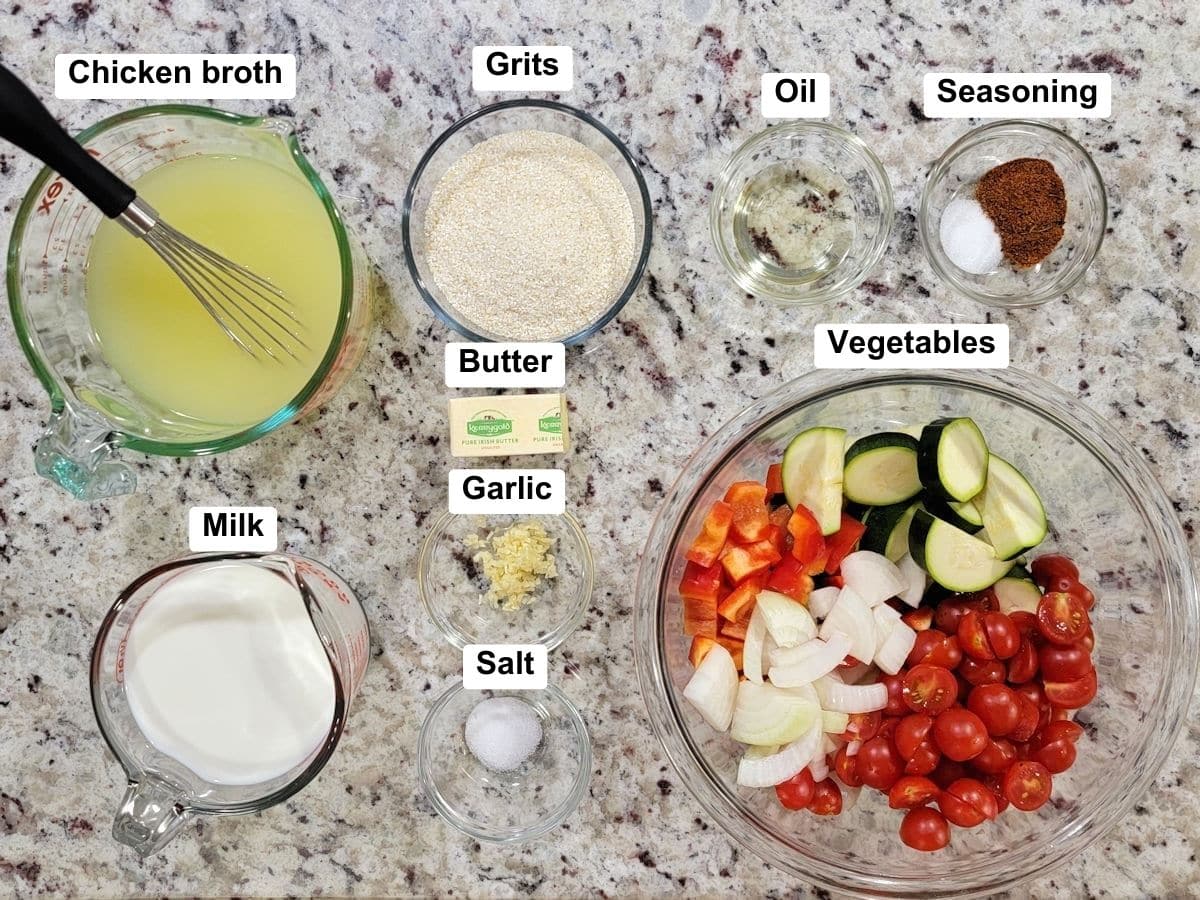 Ingredients on a counter top.