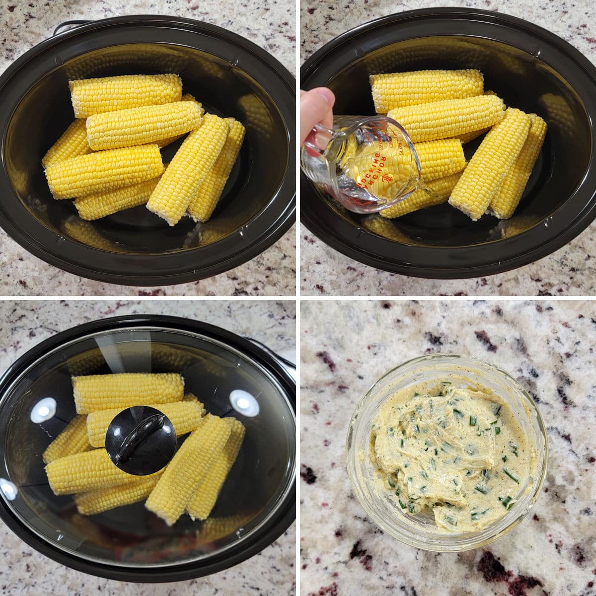 Making corn on the cob in a slow cooker.