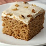 A piece of applesauce spice cake.