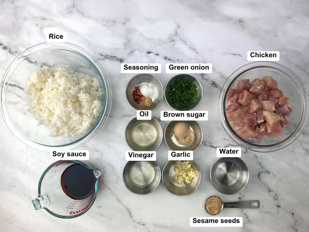 Ingredients on a counter top.