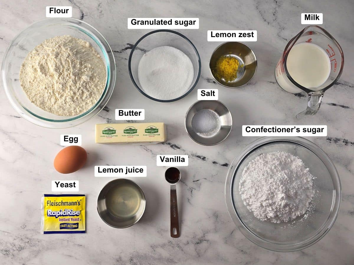 Ingredients on a counter top.