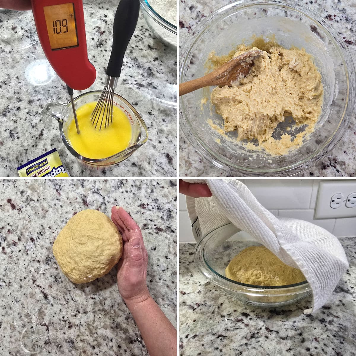 Making lemon sweet roll dough.