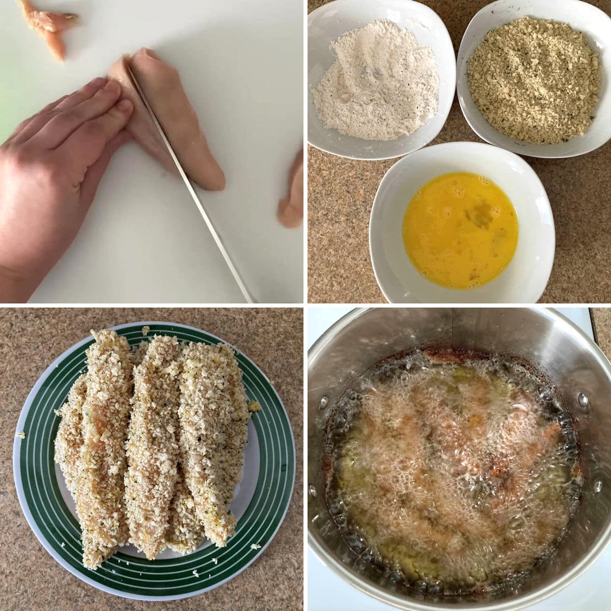 Making ranch chicken tenders.